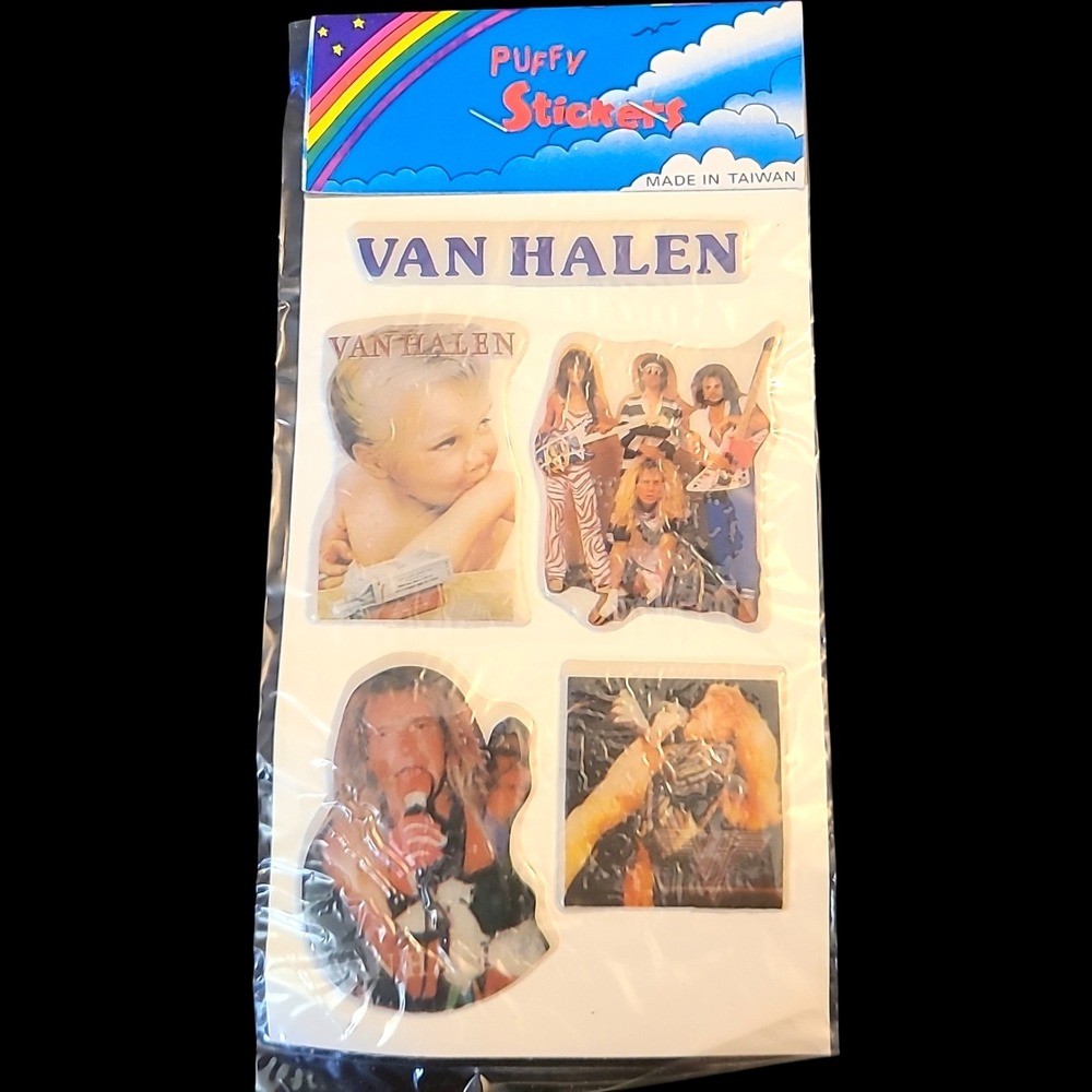 Vintage 1980s Van Halen‎ Puffy Stickers NOS Sealed Original Package